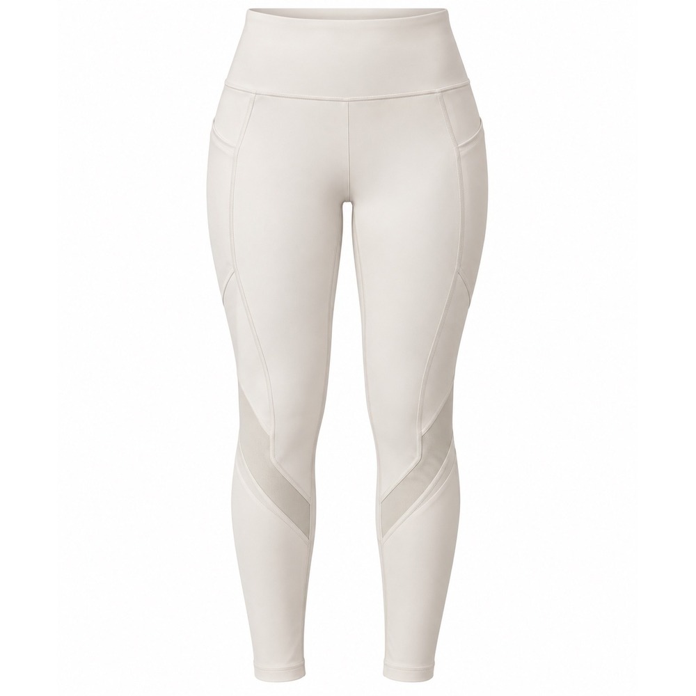 Athleta Eclipse 7/8 Tight Women M White Mesh Leggings Powervita Yoga Workout